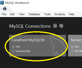 Available connections on MySQL Workbench
